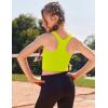 Zaclotre Girls Tank Tops Sleeveless Racerback Crop Tops Double Lined Athletic Shirts for Dance Yoga Workout Kids(Neon Green)