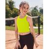 Zaclotre Girls Tank Tops Sleeveless Racerback Crop Tops Double Lined Athletic Shirts for Dance Yoga Workout Kids(Neon Green)