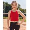 Zaclotre Girls Tank Tops Sleeveless Racerback Crop Tops Double Lined Athletic Shirts for Dance Yoga Workout Kids(Red)