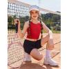 Zaclotre Girls Tank Tops Sleeveless Racerback Crop Tops Double Lined Athletic Shirts for Dance Yoga Workout Kids(Red)