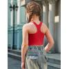 Zaclotre Girls Tank Tops Sleeveless Racerback Crop Tops Double Lined Athletic Shirts for Dance Yoga Workout Kids(Red)