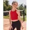 Zaclotre Girls Tank Tops Sleeveless Racerback Crop Tops Double Lined Athletic Shirts for Dance Yoga Workout Kids(Red)