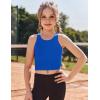 Zaclotre Girls Tank Tops Sleeveless Racerback Crop Tops Double Lined Athletic Shirts for Dance Yoga Workout Kids(Royal Blue)