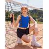 Zaclotre Girls Tank Tops Sleeveless Racerback Crop Tops Double Lined Athletic Shirts for Dance Yoga Workout Kids(Royal Blue)