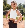 Zaclotre Girls Tank Tops Sleeveless Racerback Crop Tops Double Lined Athletic Shirts for Dance Yoga Workout Kids(White)