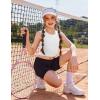 Zaclotre Girls Tank Tops Sleeveless Racerback Crop Tops Double Lined Athletic Shirts for Dance Yoga Workout Kids(White)