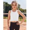 Zaclotre Girls Tank Tops Sleeveless Racerback Crop Tops Double Lined Athletic Shirts for Dance Yoga Workout Kids(White)