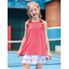 Zaclotre Kid Girls Athletic Tank Tops Open Tie Back Sleeveless Workout Running Tennis Sports Shirts 5-14Years(Coral Pink)