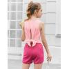Zaclotre Kid Girls Athletic Tank Tops Open Tie Back Sleeveless Workout Running Tennis Sports Shirts 5-14Years(Pink)