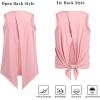 Zaclotre Kid Girls Athletic Tank Tops Open Tie Back Sleeveless Workout Running Tennis Sports Shirts 5-14Years(Pink)