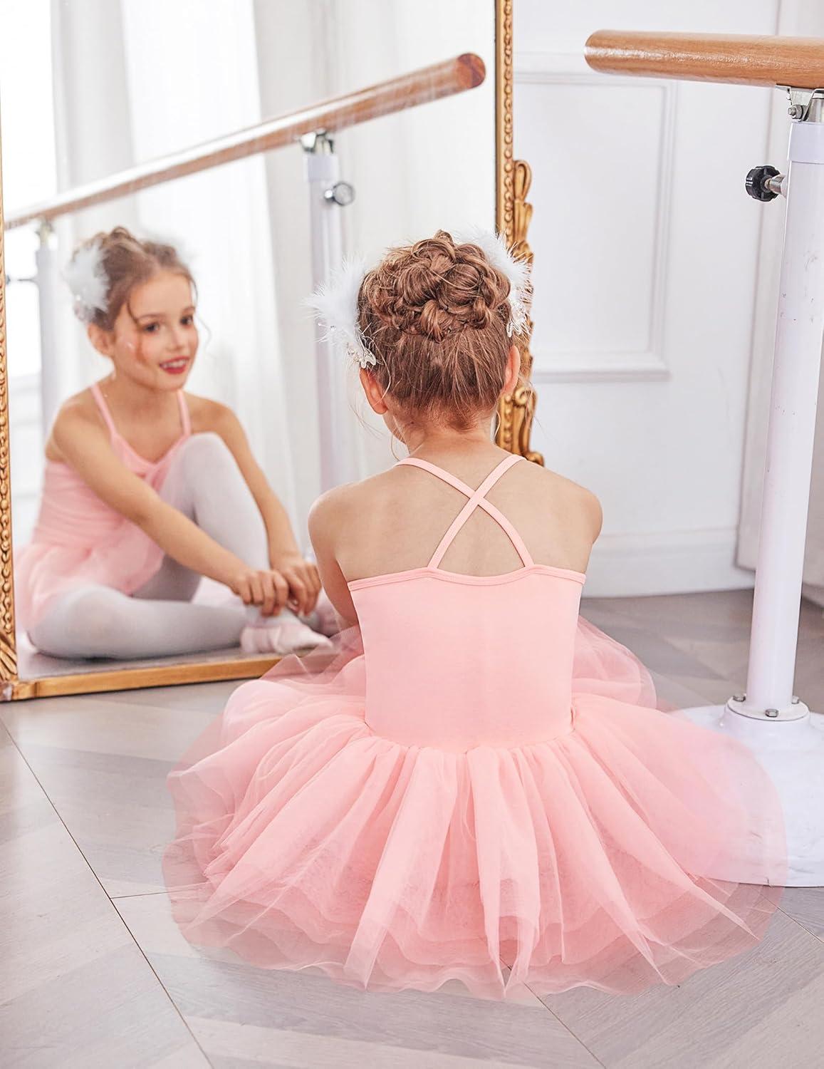 image:imageZaclotre Ballet Leotards for Toddler Girls 4 Layers Cross Back Dance Dress Camisole Tutu CostumeBallet Pink