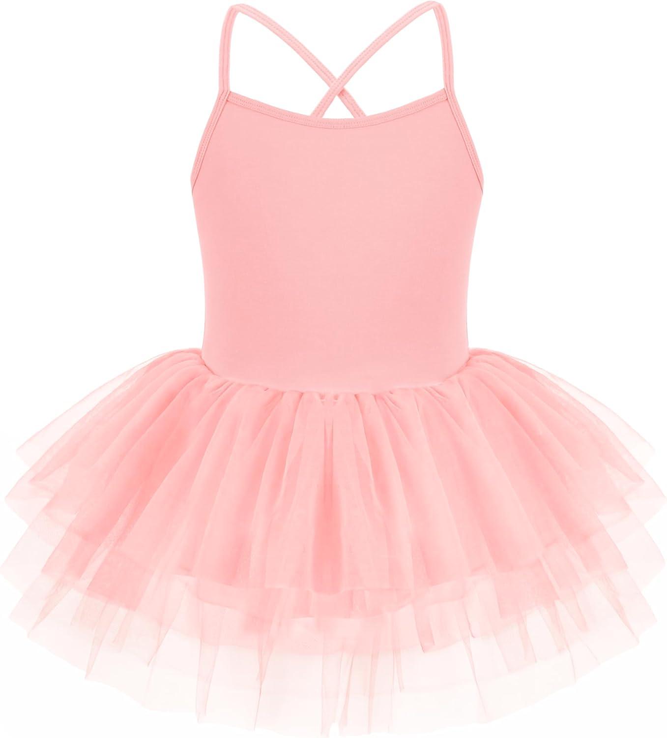 image:imageZaclotre Ballet Leotards for Toddler Girls 4 Layers Cross Back Dance Dress Camisole Tutu CostumeBallet Pink