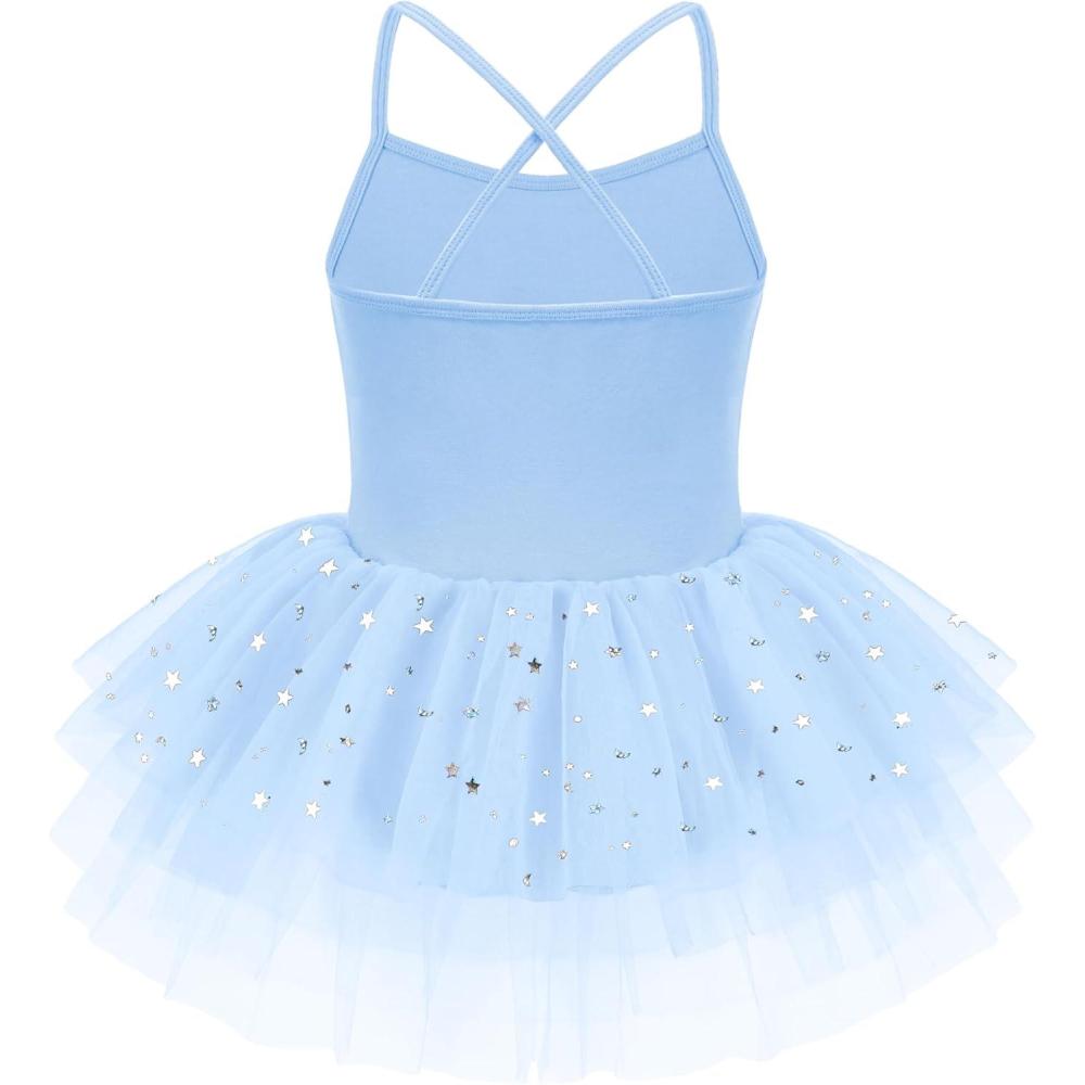 image:imageZaclotre Ballet Leotards for Toddler Girls 4 Layers Cross Back Dance Dress Camisole Tutu CostumeBlue
