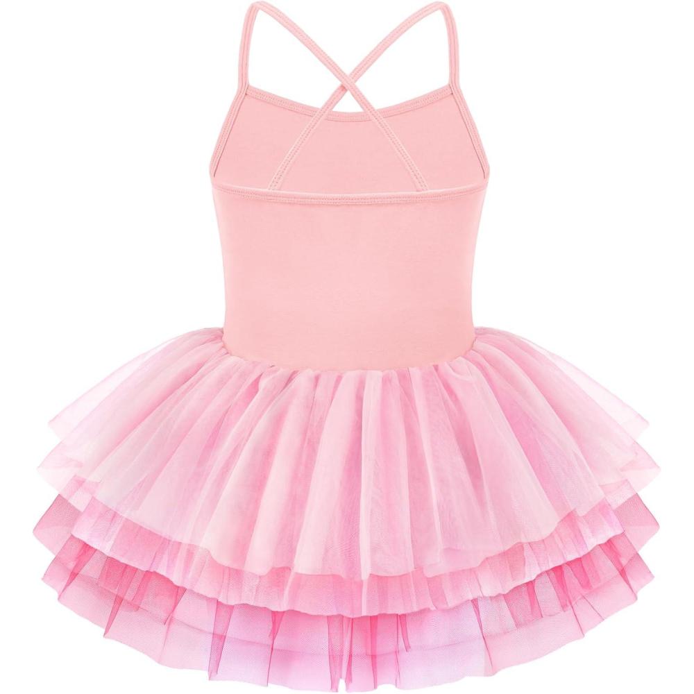 image:imageZaclotre Ballet Leotards for Toddler Girls 4 Layers Cross Back Dance Dress Camisole Tutu CostumePinkrose