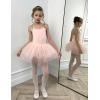 Zaclotre Ballet Leotards for Toddler Girls 4 Layers Cross Back Dance Dress Camisole Tutu Costume(Ballet Pink)
