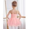 Zaclotre Ballet Leotards for Toddler Girls 4 Layers Cross Back Dance Dress Camisole Tutu Costume(Ballet Pink)