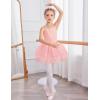 Zaclotre Ballet Leotards for Toddler Girls 4 Layers Cross Back Dance Dress Camisole Tutu Costume(Ballet Pink)