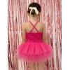 Zaclotre Ballet Leotards for Toddler Girls 4 Layers Cross Back Dance Dress Camisole Tutu Costume(Hot Pink)