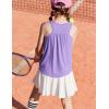 Zaclotre Girls Pleated Racerback Tank Tops Athletic Workout Sport Shirts for Running Gym(Lilac)