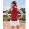 Zaclotre Girls Pleated Racerback Tank Tops Athletic Workout Sport Shirts for Running Gym(Red)