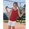 Zaclotre Girls Pleated Racerback Tank Tops Athletic Workout Sport Shirts for Running Gym(Red)