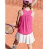 Zaclotre Girls Pleated Racerback Tank Tops Athletic Workout Sport Shirts for Running Gym(Rose Pink)