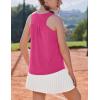 Zaclotre Girls Pleated Racerback Tank Tops Athletic Workout Sport Shirts for Running Gym(Rose Pink)