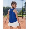 Zaclotre Girls Pleated Racerback Tank Tops Athletic Workout Sport Shirts for Running Gym(Royal Blue)