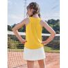 Zaclotre Girls Pleated Racerback Tank Tops Athletic Workout Sport Shirts for Running Gym(Yellow)
