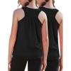 Zaclotre Girls Pleated Racerback Tank Tops Athletic Workout Sport Shirts for Running Gym(Black(2 Pack))