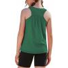 Zaclotre Girls Pleated Racerback Tank Tops Athletic Workout Sport Shirts for Running Gym(Green)