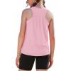 Zaclotre Girls Pleated Racerback Tank Tops Athletic Workout Sport Shirts for Running Gym(Light Pink)