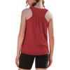 Zaclotre Girls Pleated Racerback Tank Tops Athletic Workout Sport Shirts for Running Gym(Red)