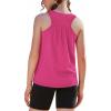 Zaclotre Girls Pleated Racerback Tank Tops Athletic Workout Sport Shirts for Running Gym(Rose Pink)