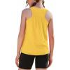 Zaclotre Girls Pleated Racerback Tank Tops Athletic Workout Sport Shirts for Running Gym(Yellow)