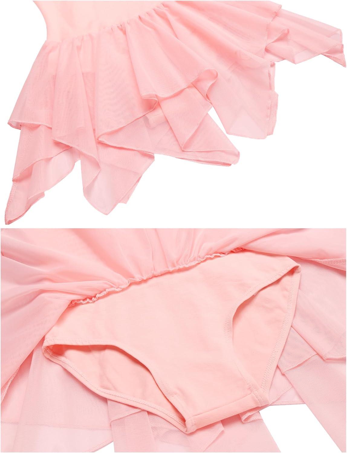 image:imageZaclotre Girls Ballet Leotards with Irregular 2Layer Skirts Long Sleeve Dance Dress Toddler Ballerina OutfitsBallet Pink