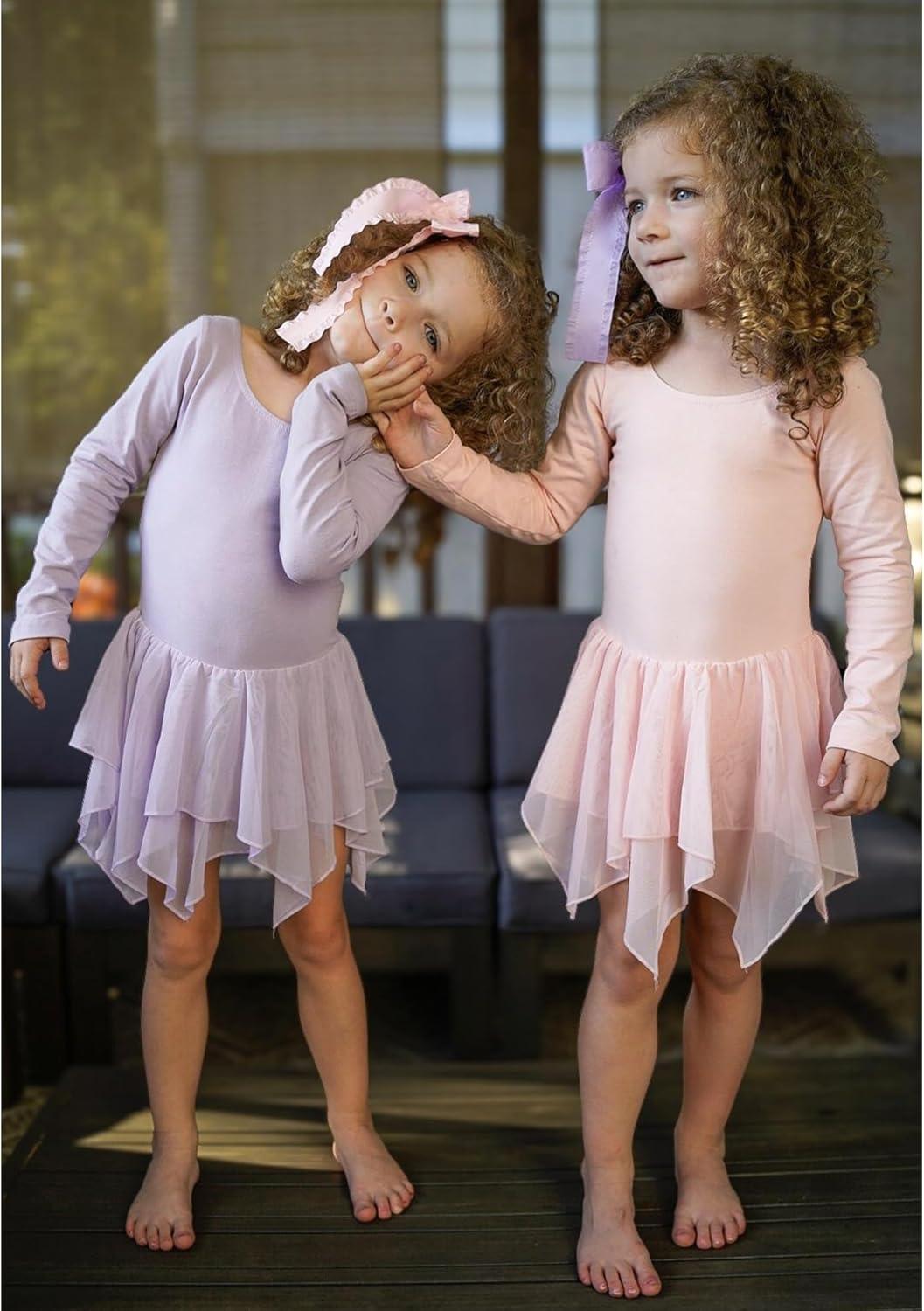 image:imageZaclotre Girls Ballet Leotards with Irregular 2Layer Skirts Long Sleeve Dance Dress Toddler Ballerina OutfitsBallet Pink