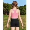 Zaclotre Girls Athletic Shorts Kids High Waisted Gymnastic Dance Biker Shorts Casual Comfy Yoga Shorts 5-14 Years(Black)