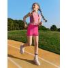 Zaclotre Girls Athletic Shorts Kids High Waisted Gymnastic Dance Biker Shorts Casual Comfy Yoga Shorts 5-14 Years(Hot Pink)