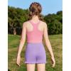 Zaclotre Girls Athletic Shorts Kids High Waisted Gymnastic Dance Biker Shorts Casual Comfy Yoga Shorts 5-14 Years(Lavender)