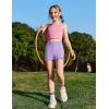 Zaclotre Girls Athletic Shorts Kids High Waisted Gymnastic Dance Biker Shorts Casual Comfy Yoga Shorts 5-14 Years(Lavender)