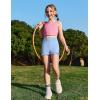 Zaclotre Girls Athletic Shorts Kids High Waisted Gymnastic Dance Biker Shorts Casual Comfy Yoga Shorts 5-14 Years(Light Blue)
