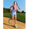 Zaclotre Girls Athletic Shorts Kids High Waisted Gymnastic Dance Biker Shorts Casual Comfy Yoga Shorts 5-14 Years(Light Blue)