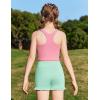 Zaclotre Girls Athletic Shorts Kids High Waisted Gymnastic Dance Biker Shorts Casual Comfy Yoga Shorts 5-14 Years(Mint Green)