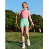 Zaclotre Girls Athletic Shorts Kids High Waisted Gymnastic Dance Biker Shorts Casual Comfy Yoga Shorts 5-14 Years(Mint Green)