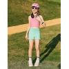 Zaclotre Girls Athletic Shorts Kids High Waisted Gymnastic Dance Biker Shorts Casual Comfy Yoga Shorts 5-14 Years(Mint Green)