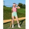 Zaclotre Girls Athletic Shorts Kids High Waisted Gymnastic Dance Biker Shorts Casual Comfy Yoga Shorts 5-14 Years(Mint Green)