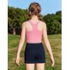Zaclotre Girls Athletic Shorts Kids High Waisted Gymnastic Dance Biker Shorts Casual Comfy Yoga Shorts 5-14 Years(Navy Blue)