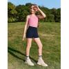 Zaclotre Girls Athletic Shorts Kids High Waisted Gymnastic Dance Biker Shorts Casual Comfy Yoga Shorts 5-14 Years(Navy Blue)