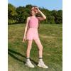 Zaclotre Girls Athletic Shorts Kids High Waisted Gymnastic Dance Biker Shorts Casual Comfy Yoga Shorts 5-14 Years(Pink)